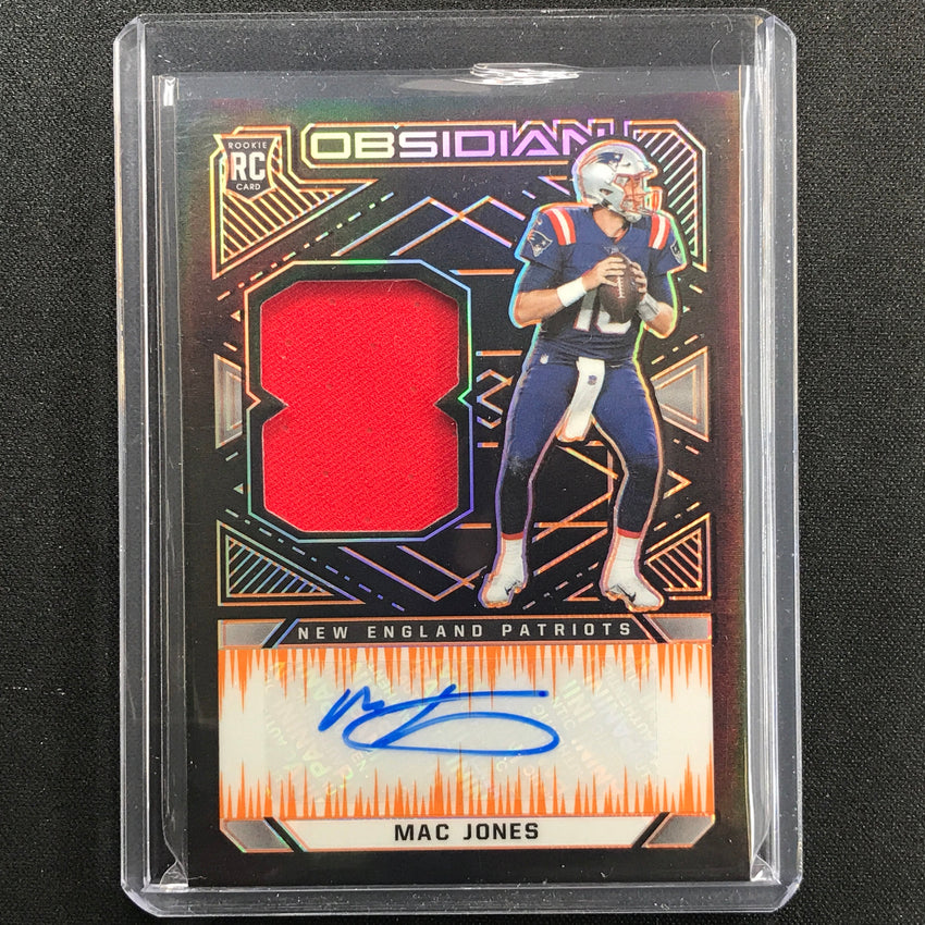 2021 Obsidian Mac Jones Rookie Jersey Auto Electric Etch Orange 5/75