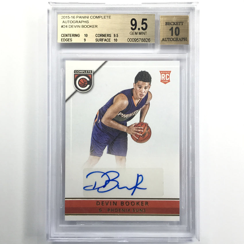 2015-16 Complete Devin Booker Rookie Autographs Sp No 24 BGS 9.5/10 826