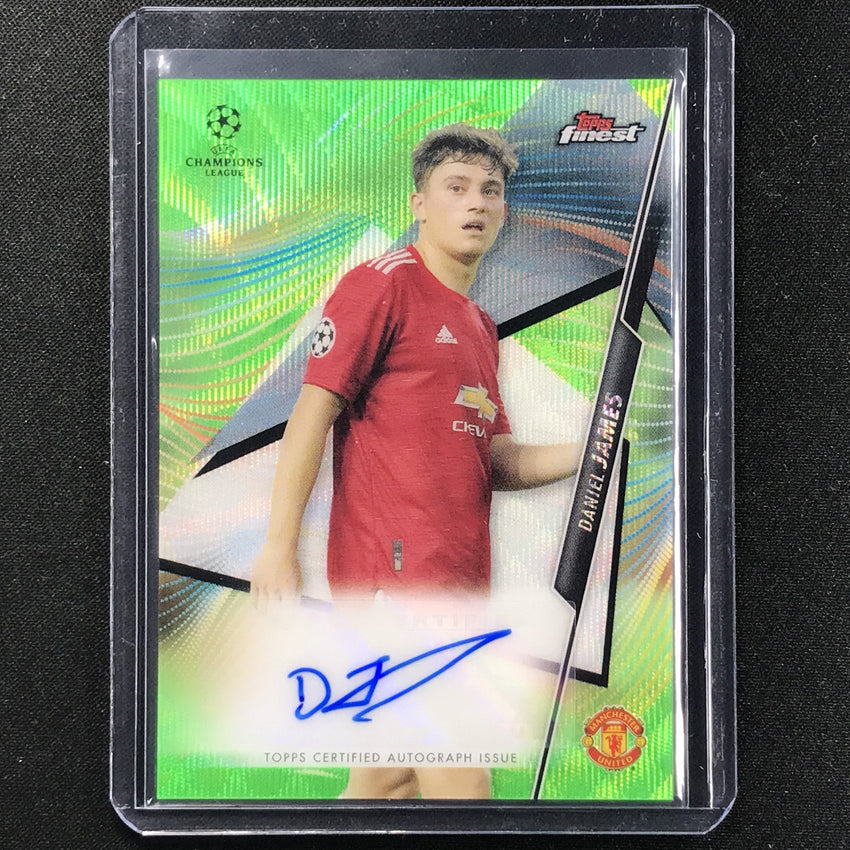 2020-21 Finest Uefa Champions League Daniel James Neon Green Wave Auto 12/99