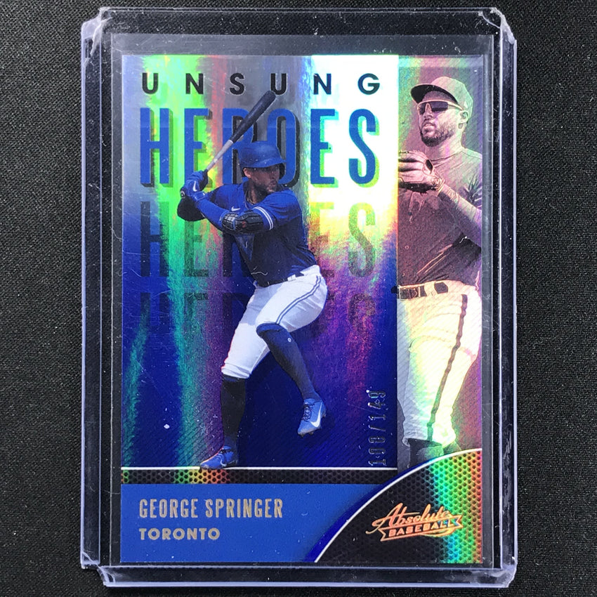 2021 Absolute George Springer Unsung Heroes Spectrum Blue 100/149