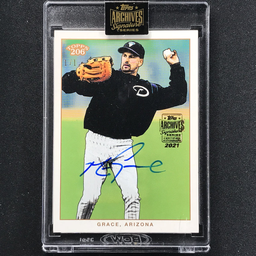 2021 Archives Signature Series Retired Player Mark Grace 2002 Topps 206 1/1