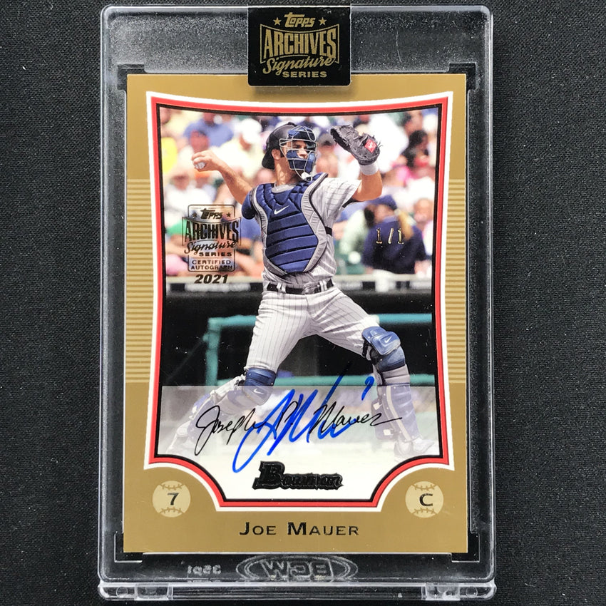 2021 Archives Signature Series Retired Player Joe Mauer 2009 Bowman Gold 1/1