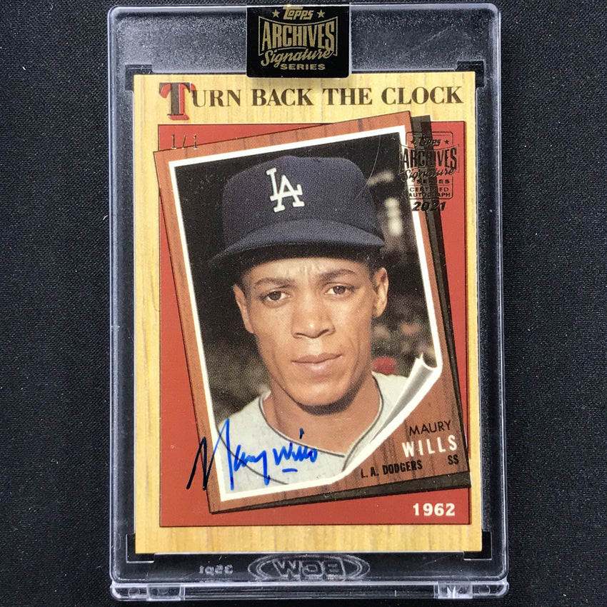 2021 Archives Signature Series Retired Player Maury Wills 1987 Topps 1/1