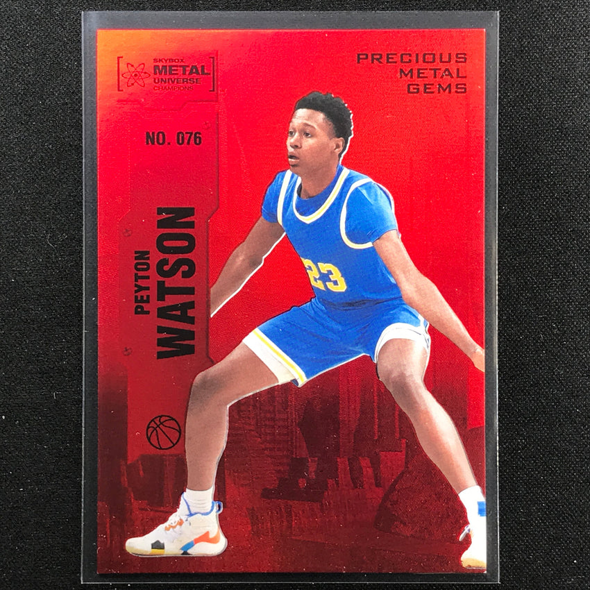 2022 Metal Universe Champions Peyton Watson Precious Metal Gems Pmg Red 81/100