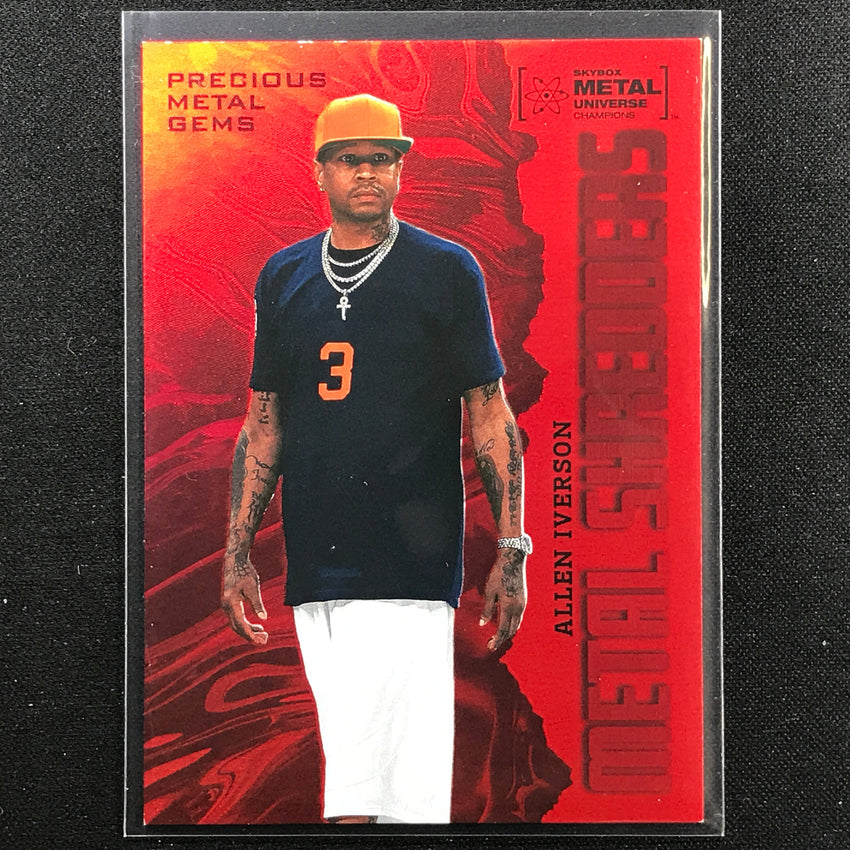 2022 Metal Universe Champions Allen Iverson Precious Metal Gems Pmg Red 48/100
