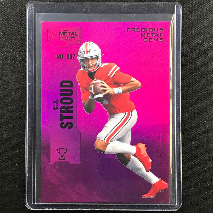 2022 Metal Universe Champions C.j. Stroud Precious Metal Gems Pmg Pink 37/75