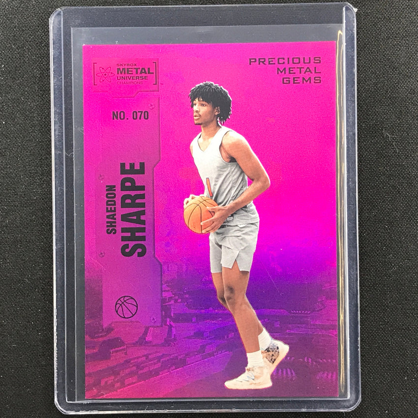 2022 Metal Universe Champions Shaedon Sharpe Precious Metal Gems Pmg Pink 12/75