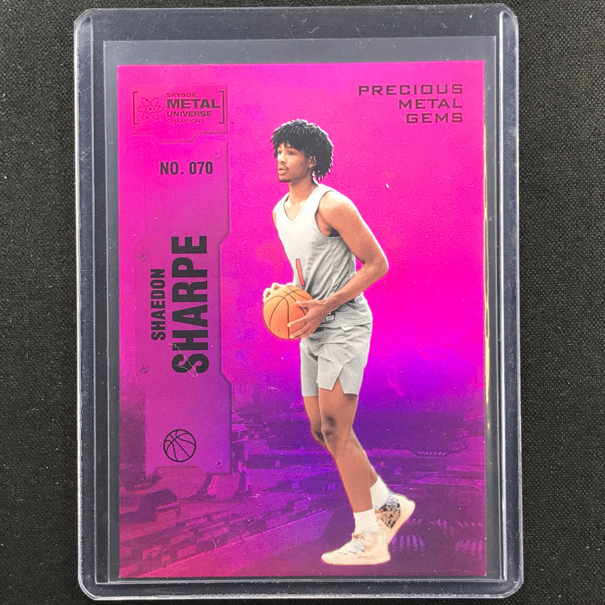 2022 Metal Universe Champions Shaedon Sharpe Precious Metal Gems Pmg Pink 42/75