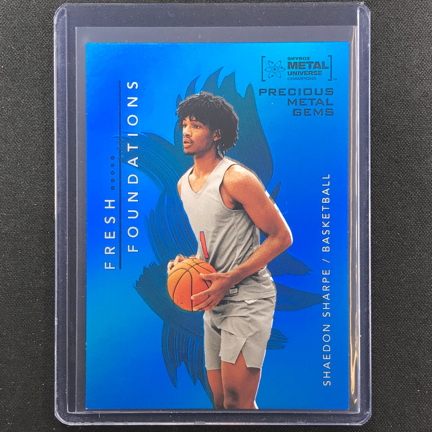 2022 Metal Universe Champions Shaedon Sharpe Precious Metal Gems Pmg Blue 32/50