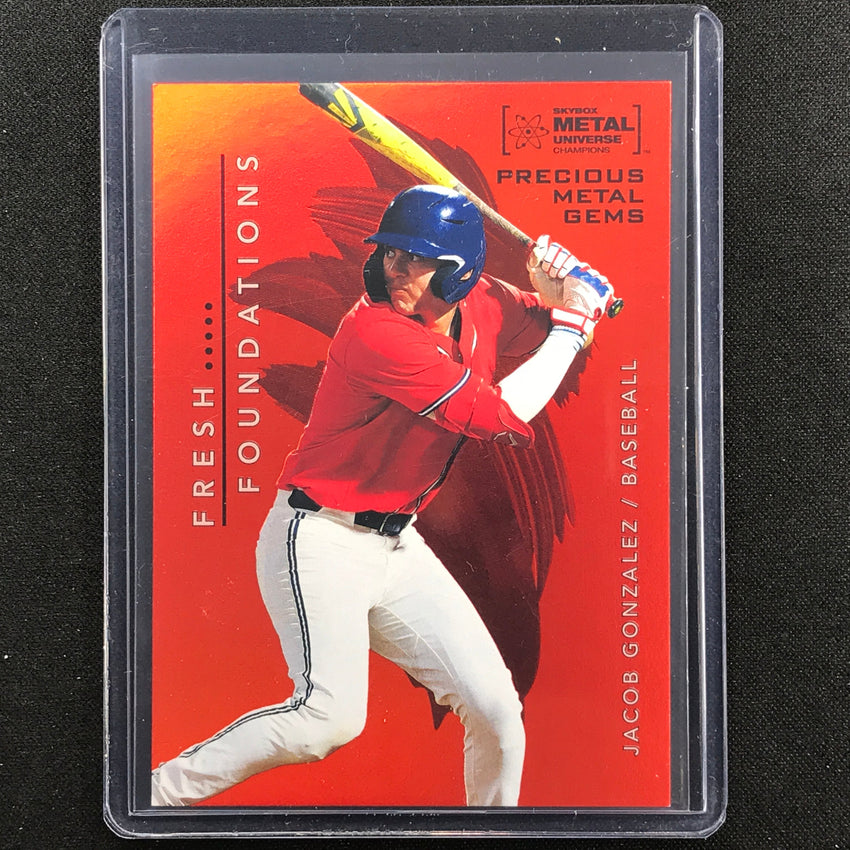 2022 Metal Universe Champions Jacob Gonzalez Precious Gems Pmg Orange 23/25