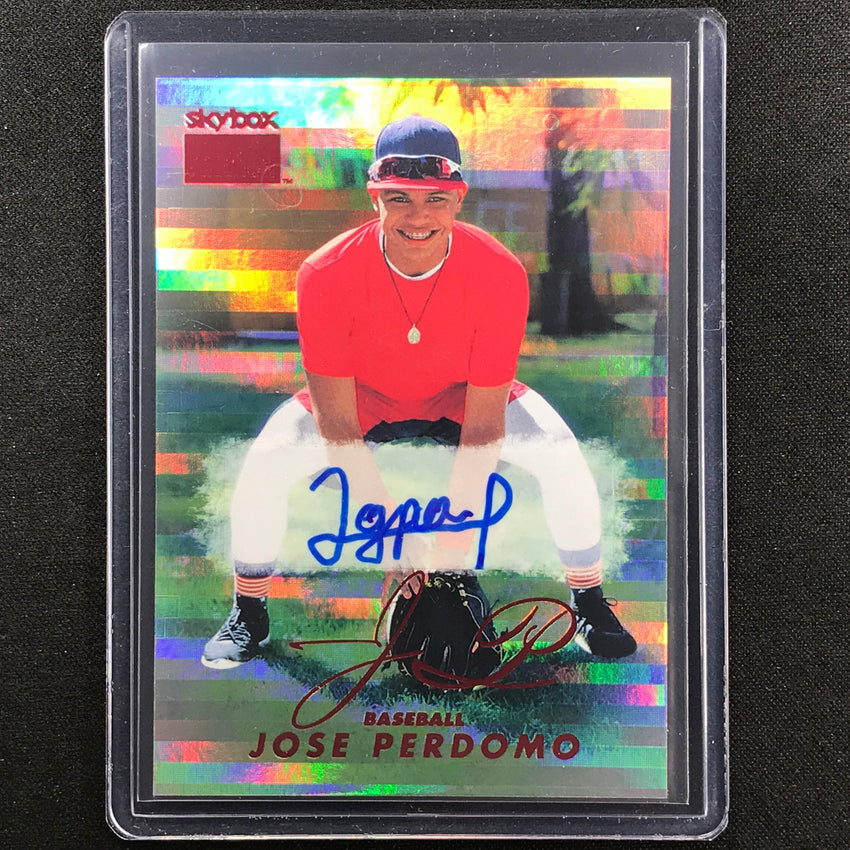 2022 Metal Universe Champions Jose Perdomo Skybox Premium 1998 Rubies Auto No 44