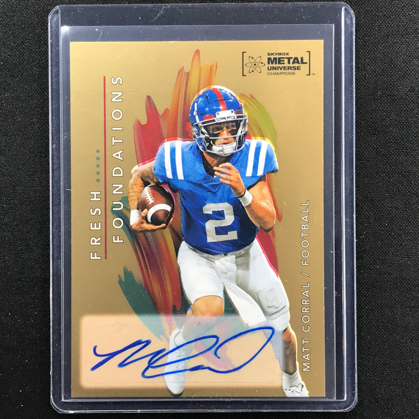 2022 Metal Universe Champions Matt Corral Fresh Foundations Auto Gold 1/10