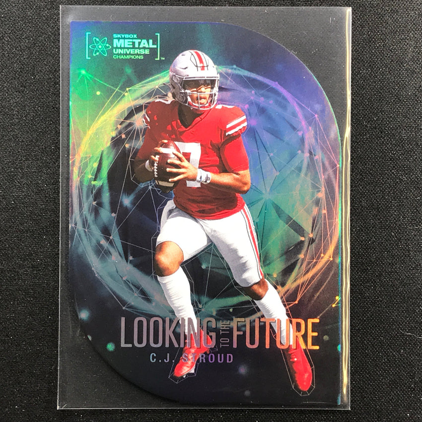 2022 Metal Universe Champions C.j. Stroud Looking To The Future Die-cut Base No 25
