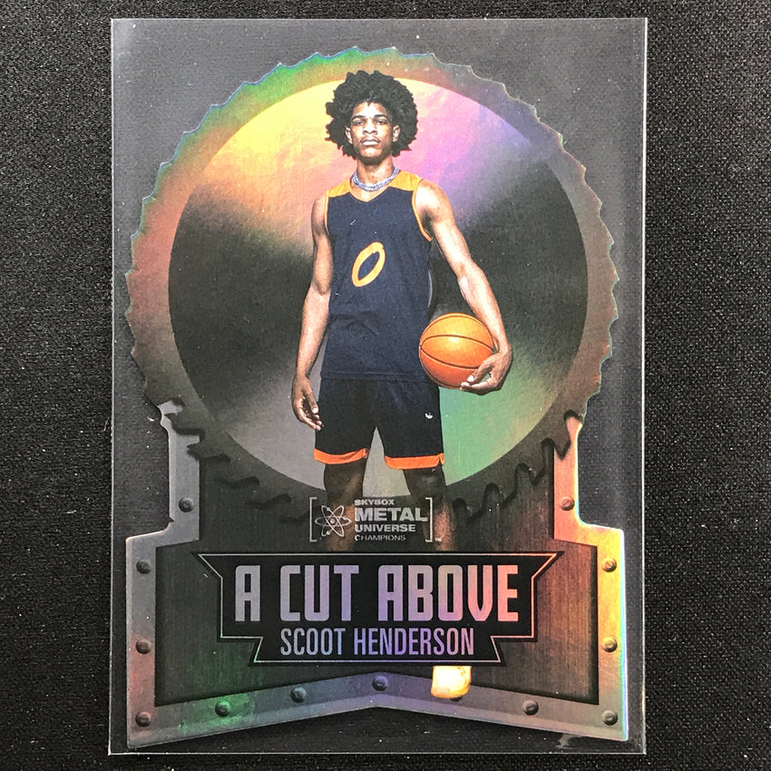 2022 Metal Universe Champions Scoot Henderson A Cut Above Die-cut Base No 11
