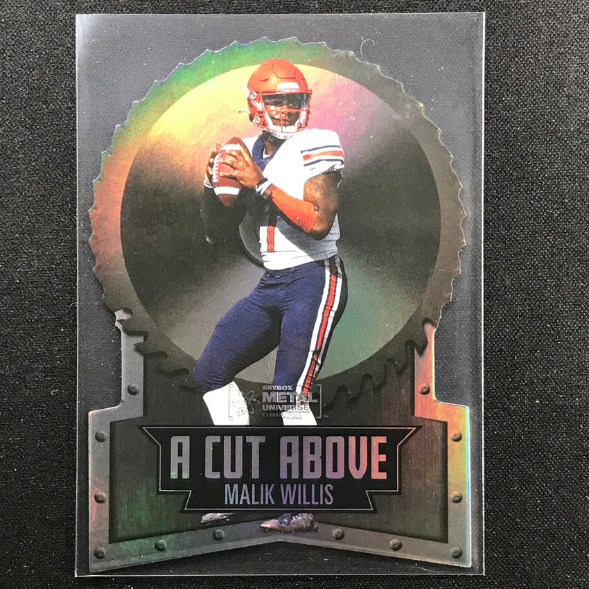 2022 Metal Universe Champions MALIK WILLIS A Cut Above Die-Cut Base #13