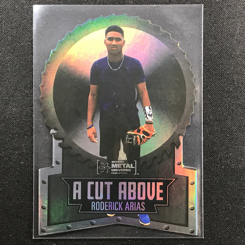 2022 Metal Universe Champions RODERICK ARIAS A Cut Above Die-Cut Base #14