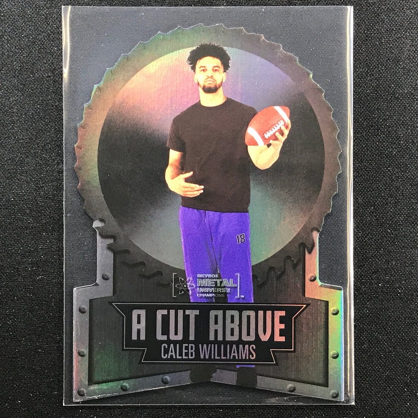 2022 Metal Universe Champions Caleb Williams A Cut Above Die-cut Base No 20
