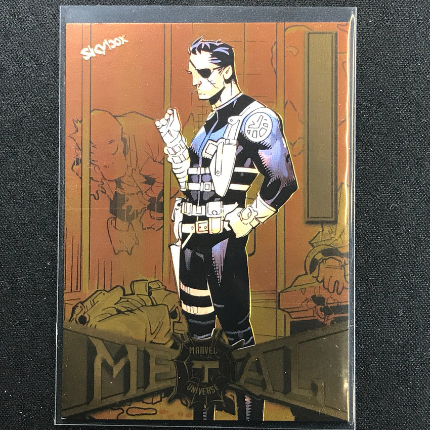 2021-2022 Marvel Spider-Man Metal Universe NICK FURY Light FX Gold #61