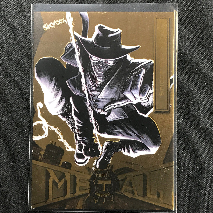 2021-2022 Marvel Spider-man Metal Universe Spider-man Noir Light Fx Gold No 85