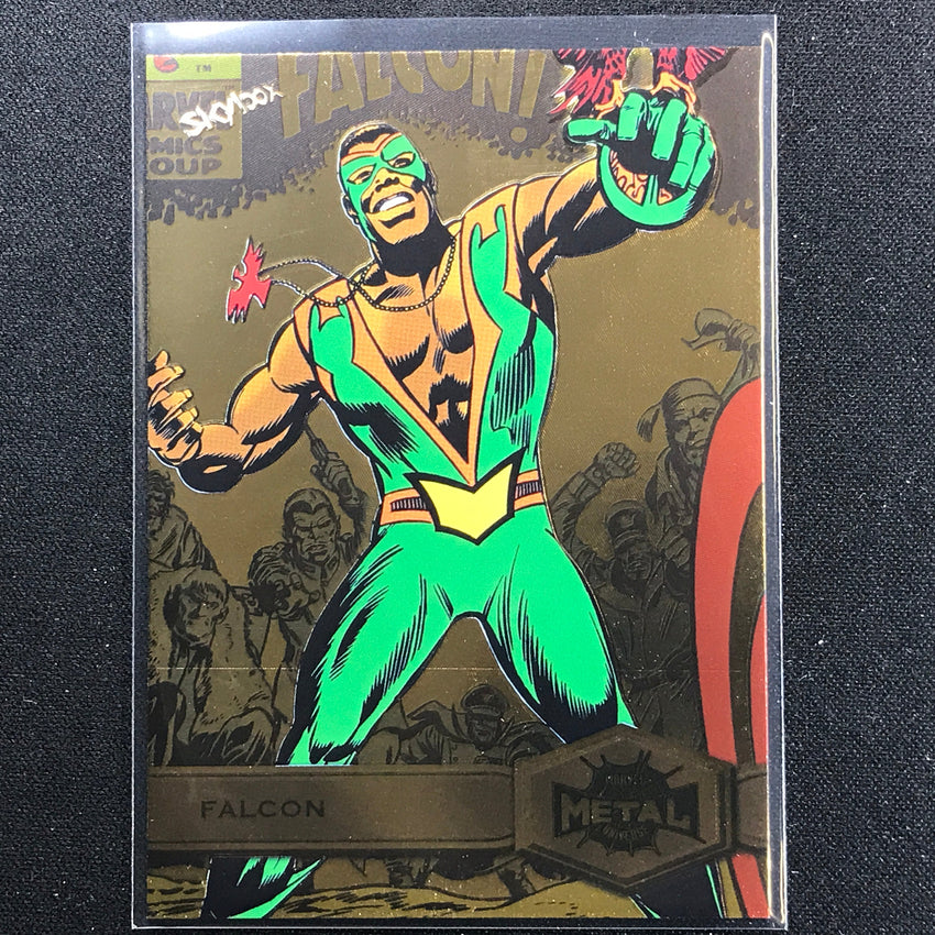 2021-2022 Marvel Spider-Man Metal Universe FALCON High Series Light FX Gold #126