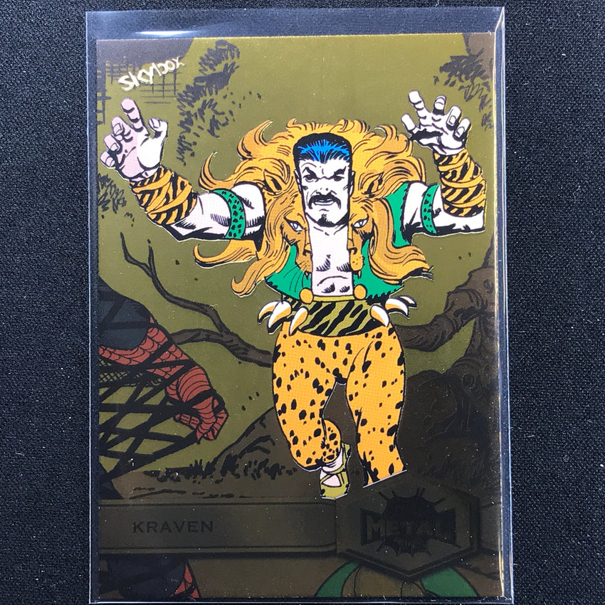 2021-2022 Marvel Spider-Man Metal Universe KRAVEN High Series Light FX Gold #143