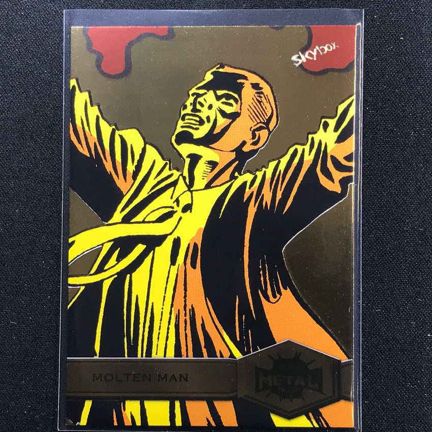 2021-2022 Marvel Spider-Man Metal Universe MOLTEN MAN High Series FX Gold #154