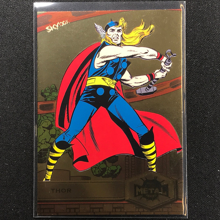 2021-2022 Marvel Spider-Man Metal Universe THOR High Series Light FX Gold #189