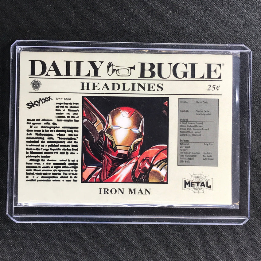 2021-2022 Marvel Spider-Man Metal Universe IRON MAN Daily Bugle Headlines #8