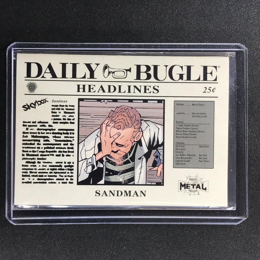 2021-2022 Marvel Spider-man Metal Universe Sandman Daily Bugle Headlines No 13