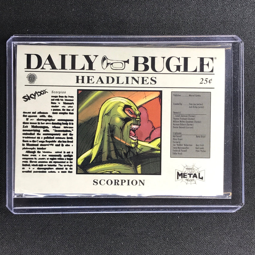 2021-2022 Marvel Spider-man Metal Universe Scorpion Daily Bugle Headlines No 15