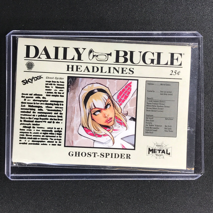 2021-2022 Marvel Spiderman Metal Universe Ghost-spider Daily Bugle Headlines No 17