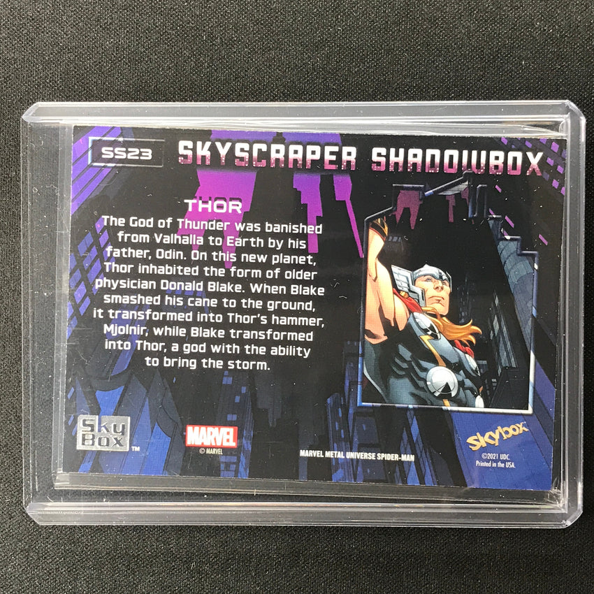 2021-2022 Marvel Spider-Man Metal Universe THOR Skyscraper Shadowbox SP #23