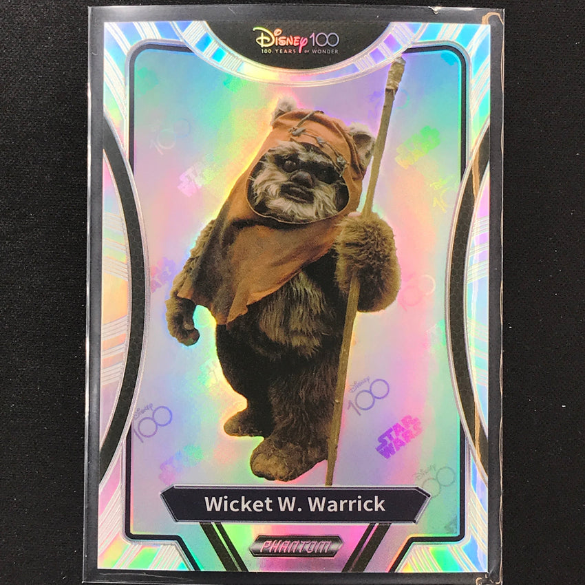 2023 Phantom Disney 100 Star Wars Wicket W. Warrick Silver Prizm No 56