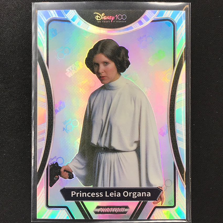 2023 Phantom Disney 100 Star Wars Princess Leia Organa Silver Prizm No 10