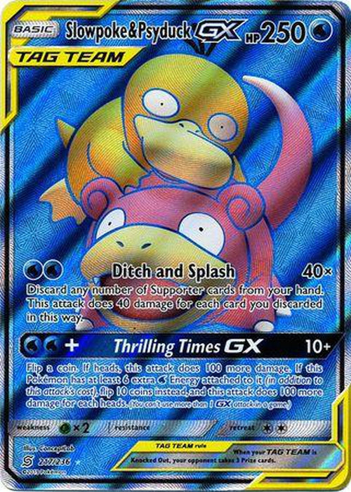 FULL ART Slowpoke And Psyduck GX - 217/236 - Ultra Rare
