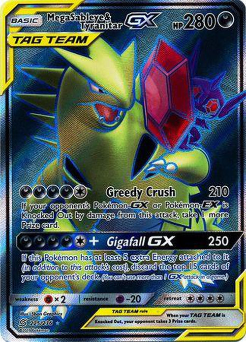 FULL ART Mega Sableye And Tyranitar GX - 225/236 - Ultra Rare - Unifie ...