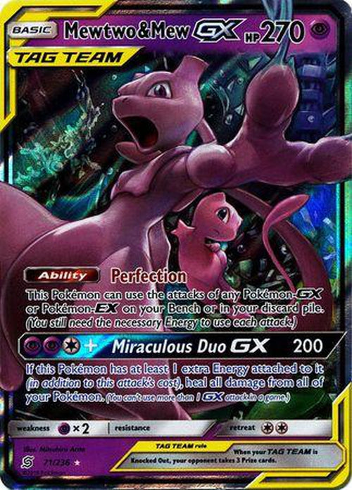 Mewtwo & Mew GX - 71/236 - Ultra Rare - Unified Minds-Cherry Collectables