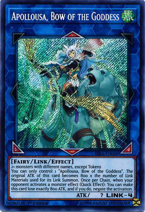 Apollousa, Bow of the Goddess - RIRA-EN048 - Secret Rare 1st Edition-Cherry Collectables