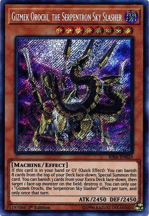Gizmek Orochi, the Serpentron Sky Slasher - RIRA-EN029 - Secret Rare 1st Edition-Cherry Collectables