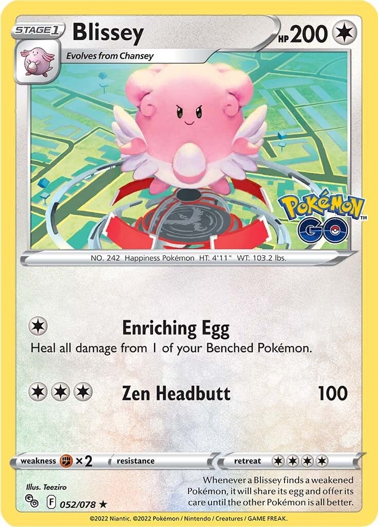 Blissey - 052/078 - Holo Rare Pokemon Go