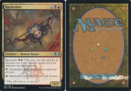 Hackrobat - 181/259 Ink Misprint on Back - Ravnica Allegiance