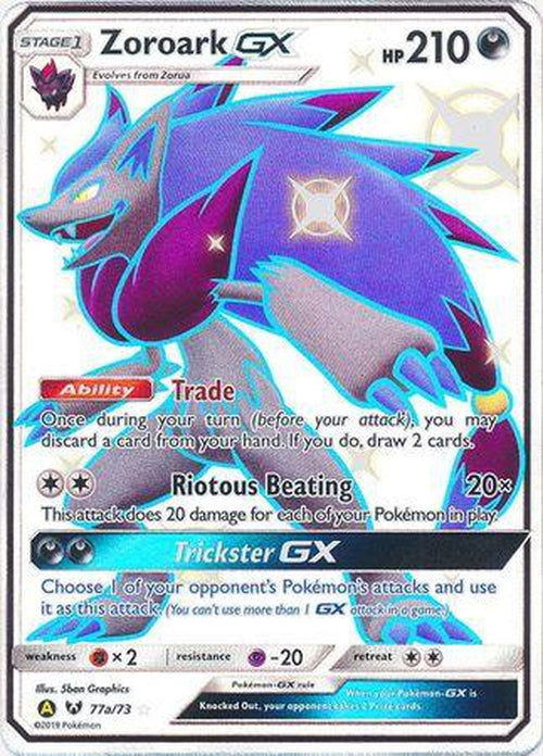Shiny Zoroark GX - 77a/73 - Full Art Ultra Rare - Hidden Fates