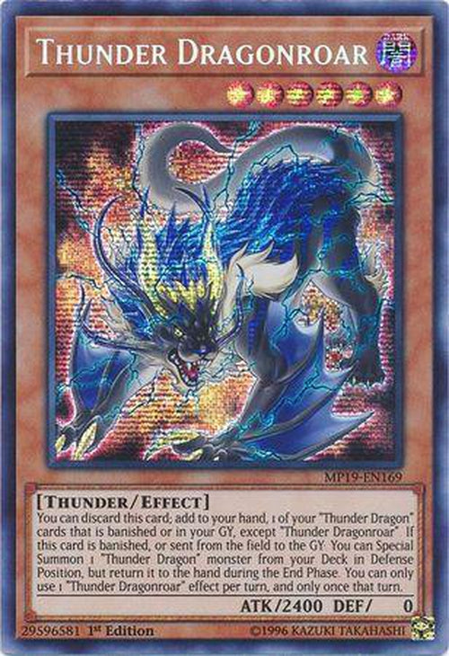 Thunder Dragonroar - MP19-EN169 - Prismatic Secret Rare 1st Edition-Cherry Collectables