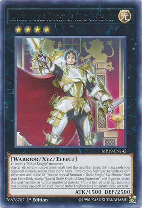 Sacred Noble Knight of King Custennin - MP19-EN142 - Rare 1st Edition-Cherry Collectables