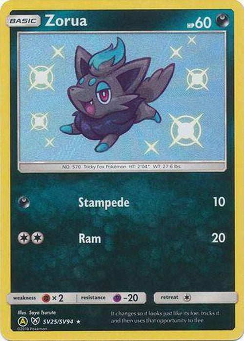 Zorua - SV25/SV94 - Shiny Rare - Hidden Fates-Cherry Collectables