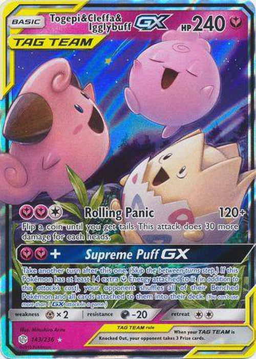 Togepi & Cleffa & Igglybuff GX - 143/236 - Ultra Rare - Cosmic Eclipse-Cherry Collectables