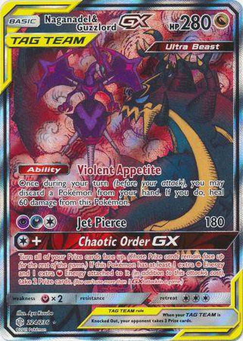 ALTERNATE ART Naganadel & Guzzlord GX - 224/236 - Full Art Ultra Rare Cosmic Eclipse-Cherry Collectables