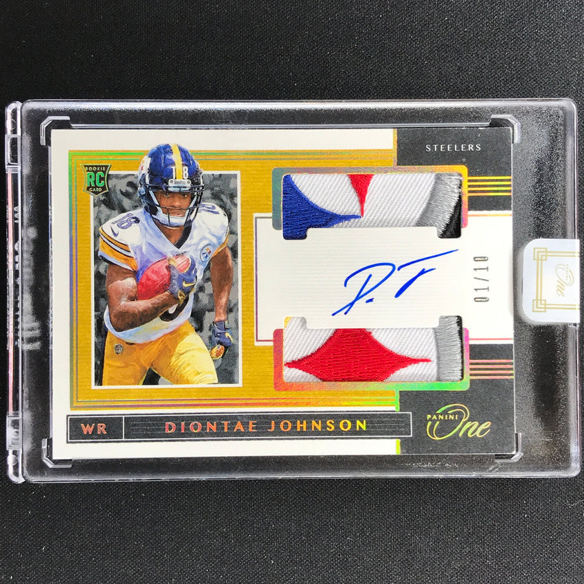 2019 One Diontae Johnson Rookie Dual Patch Auto Gold 1/10