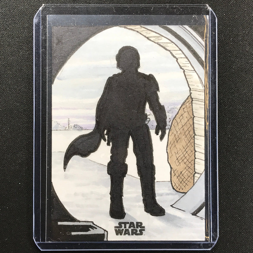 2022 Chrome The Mandalorian Beskar Edition Silhouette Sketch 1/1 Dan Lawler