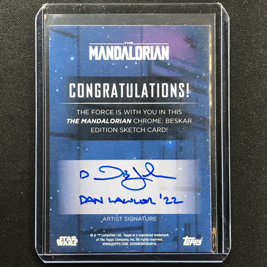 2022 Chrome The Mandalorian Beskar Edition Silhouette Sketch 1/1 Dan Lawler